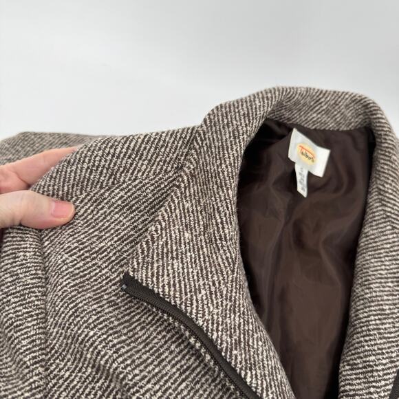 Talbots Blazer Womens 10 Full Zip Wool Angora Silk Blend Jacket Brown Vintage - Picture 8 of 9